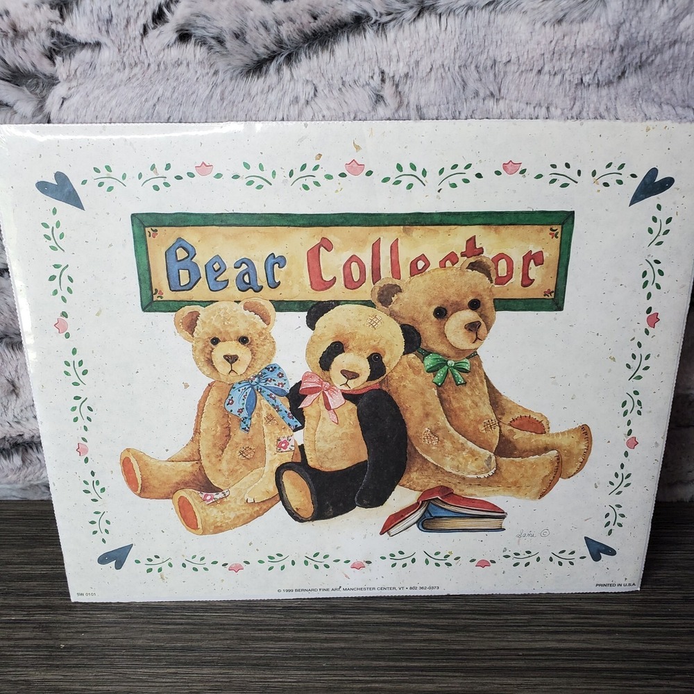 Vintage BEAR COLLECTOR Teddy Stuffed Animal Poster Print 8 X 10" 1999 SEALED